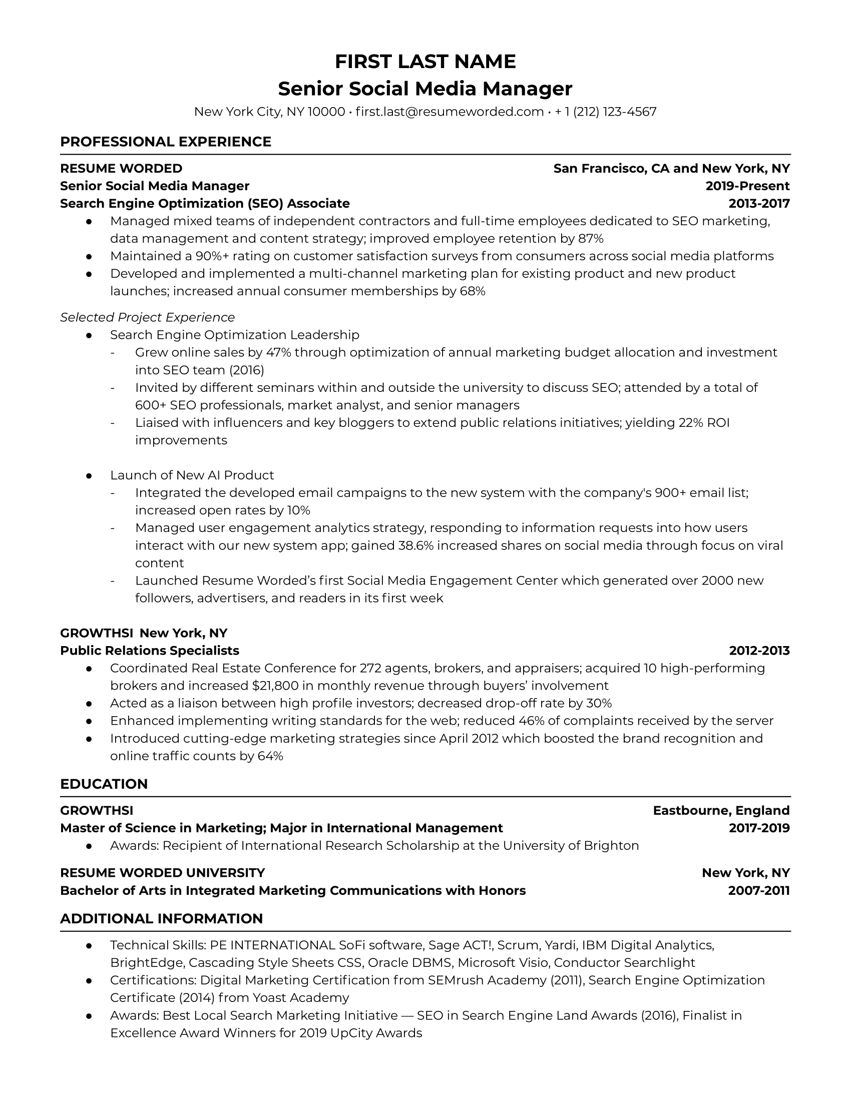 Modern Executive Resume Template