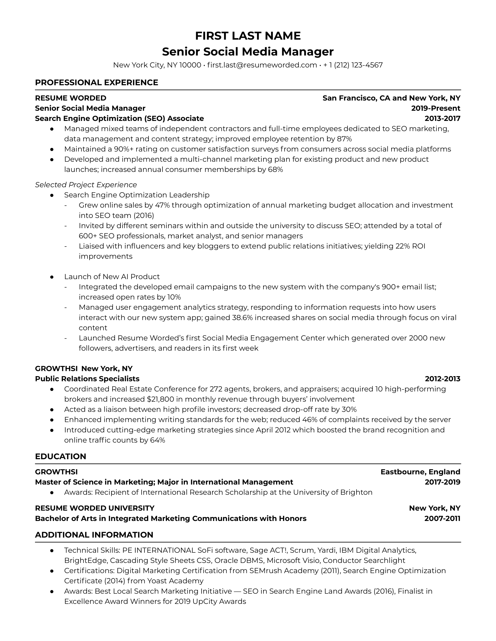 Modern Executive Resume Template