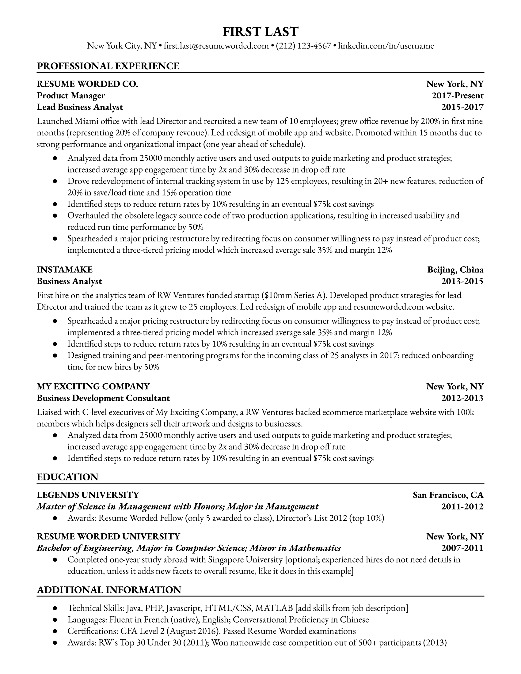 Professional Resume Template
